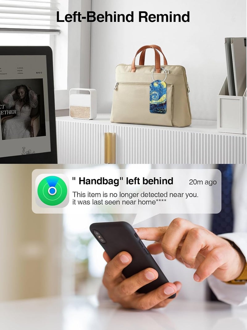 TopMade Smart Luggage Tag with Find My, Premium Leather Luggage Tags for Suitcase, Travel Bags, Backpacks, Anti-Lost Suitcase Tag Tracker for Travel with Privacy Name Card, Rechargeable - Image 4